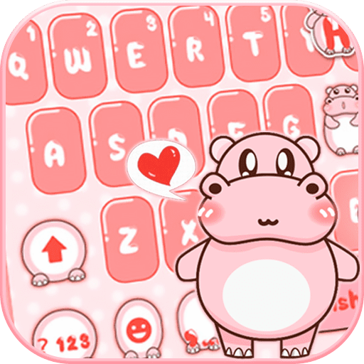 الكيبورد pink cute hippo